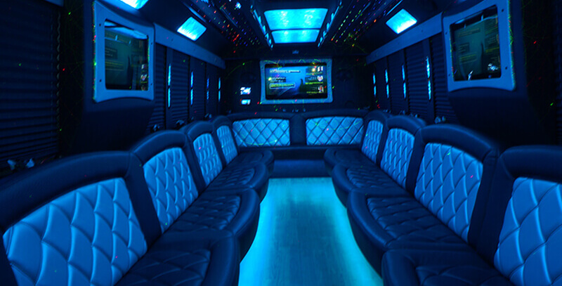 Inside all party buses