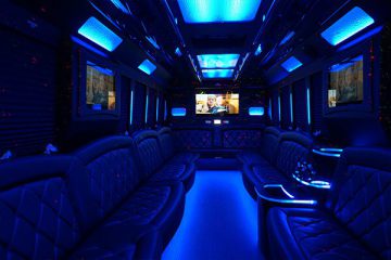 Luxe interiors in Greeley party bus