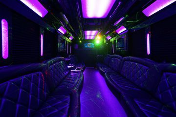 Party bus with wood floors