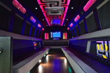 Party bus with colorful led lights