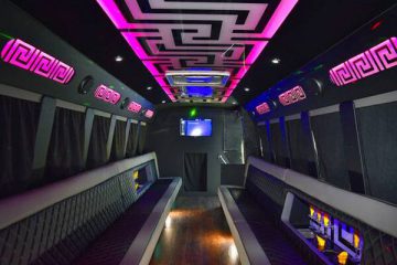 Party bus with a flat-screen TV