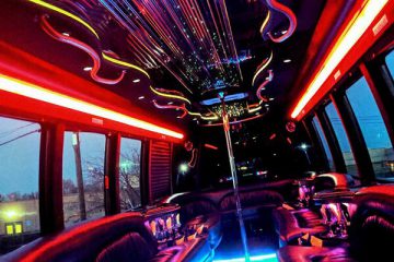 Dance pole on a party bus