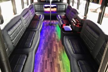 Roomy party bus interior