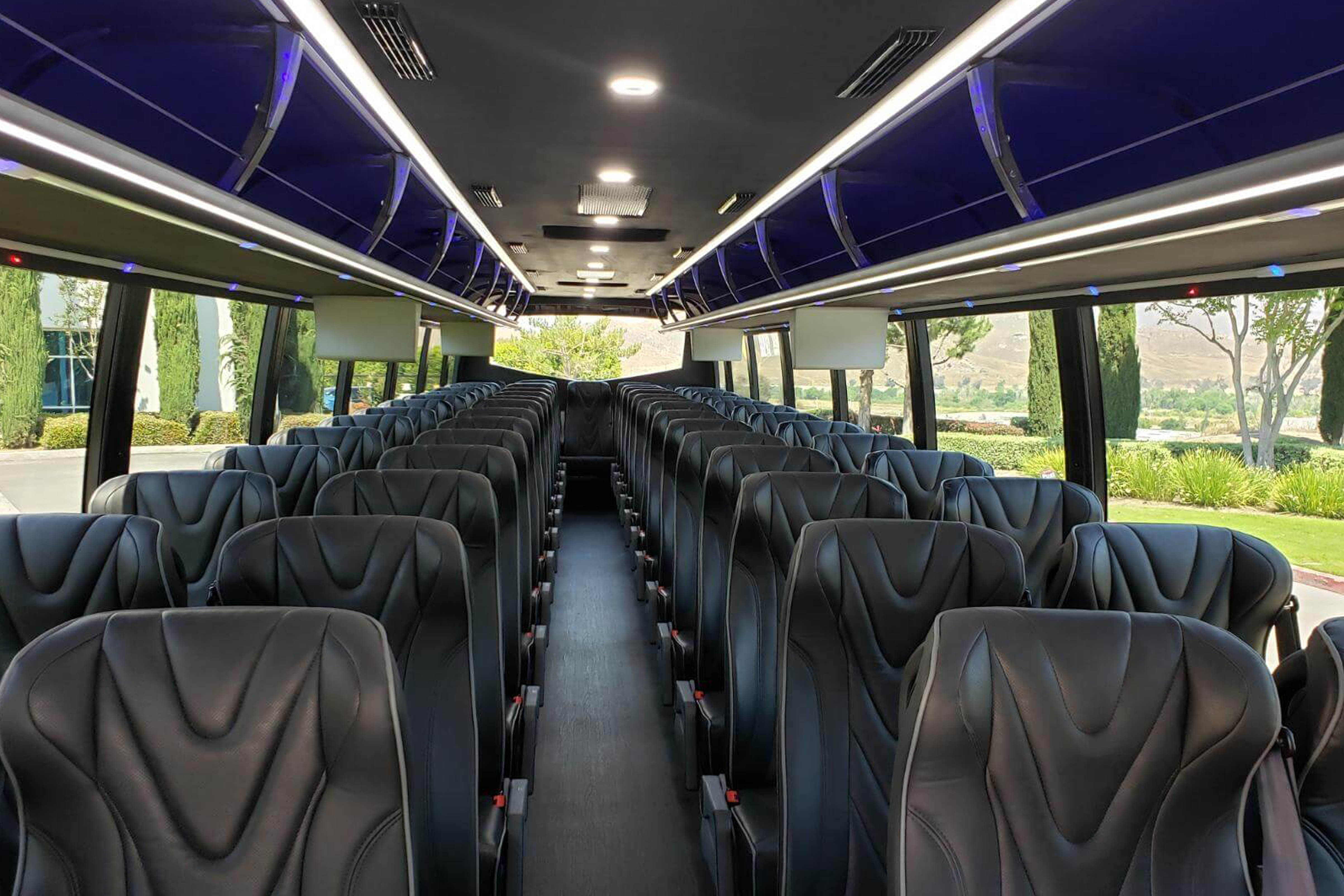 Denver charter bus with reclining seats